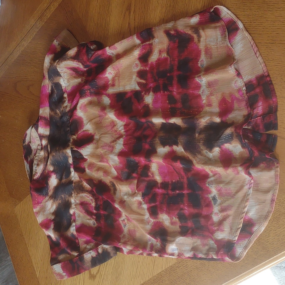 Y2K DKNY Sheer Button Up Blouse Vintage Metallic Tie Dye 90s Lightweight Summer - Picture 5 of 10